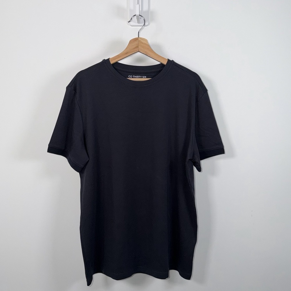 CO THIRTY SIX Crew Neck Shirt Mens XL Black Cotton Jersey Soft Tee